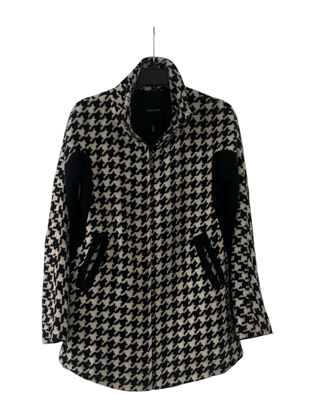 MAC & JAC Black and White Houndstooth Pea Coat
